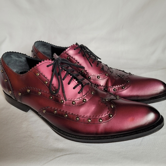 Jo Ghost Metallic Red Maroon Leather Shoes Good Pre-used Condition Size 40 - Picture 5 of 14